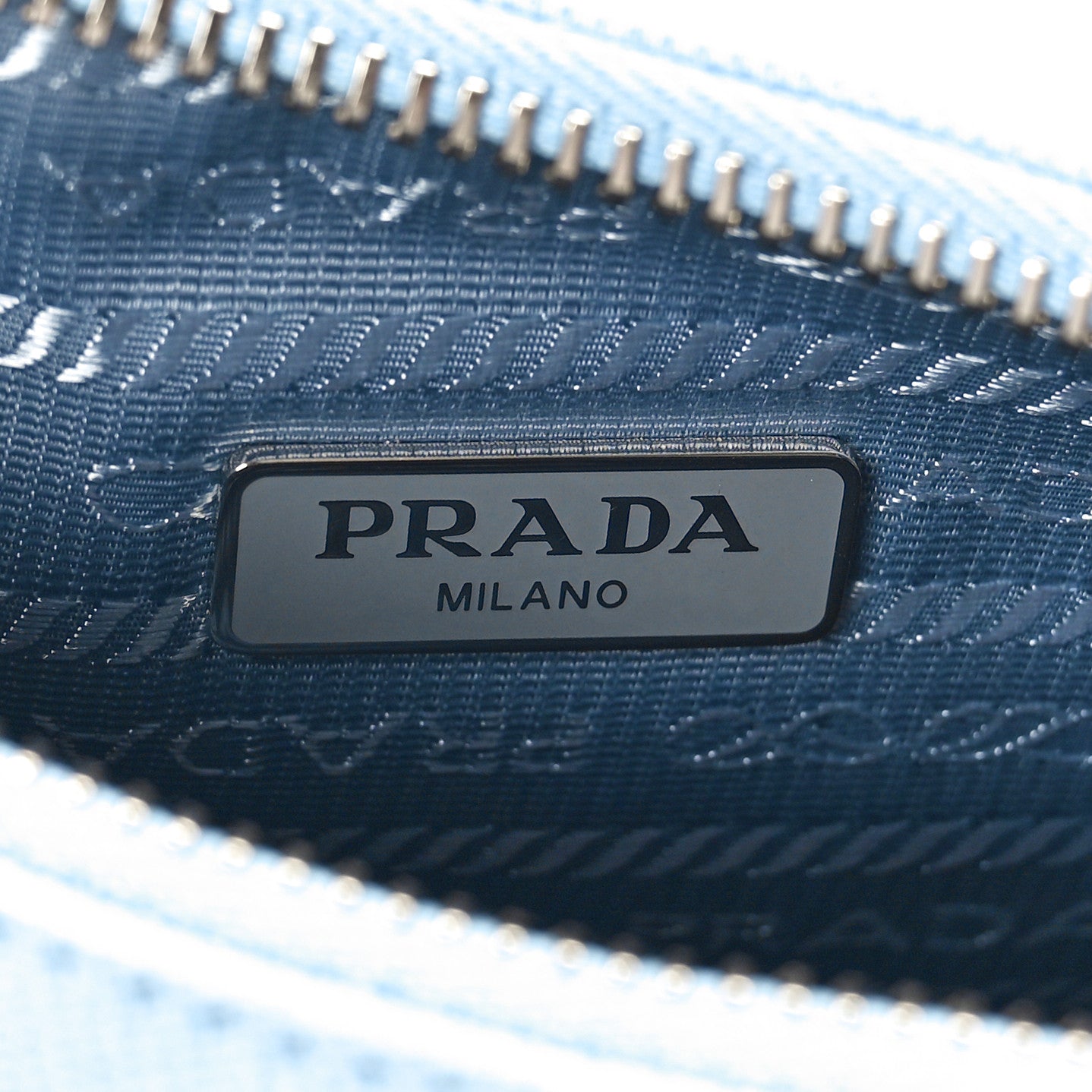 Prada Nylon Drill Logo Embroidered Re-Edition 2005 Shoulder Bag Celeste White 5 of 10