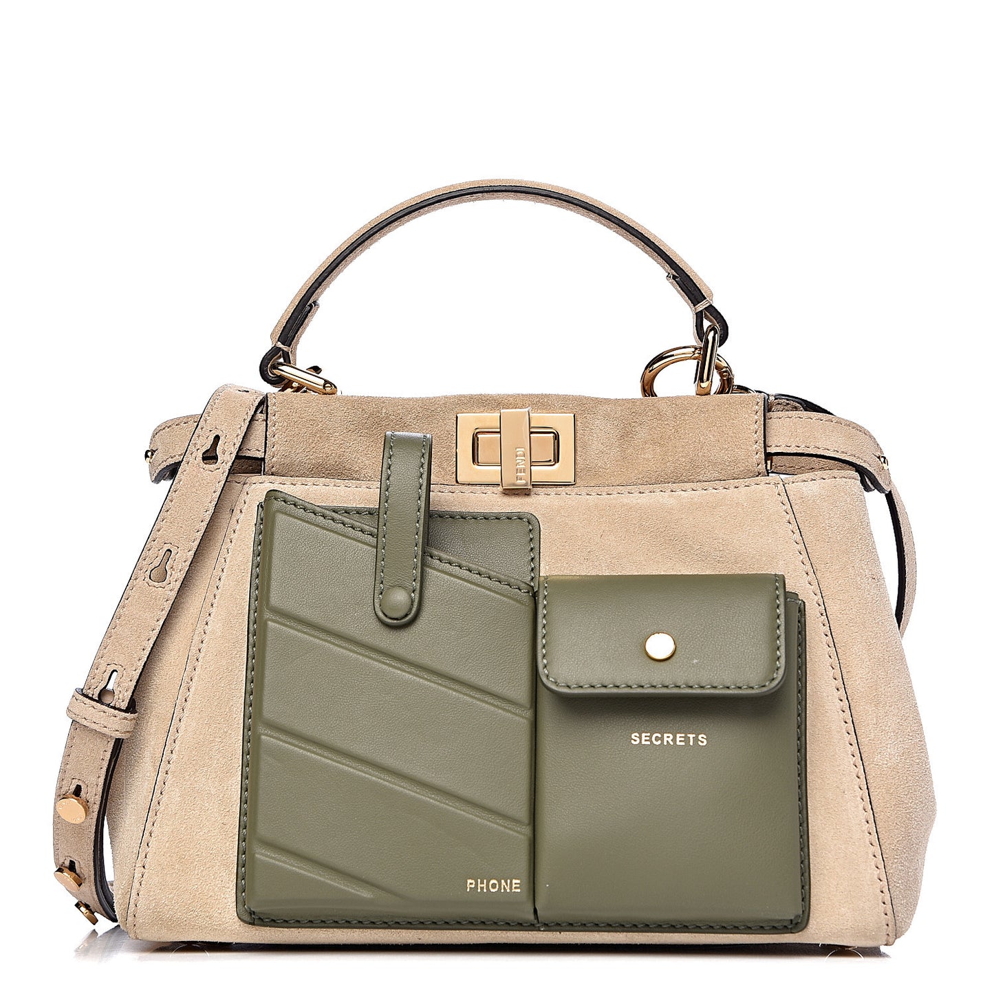 Suede Shiny Nappa Mini Pocket Peekaboo Iconic Satchel Nude Equatore