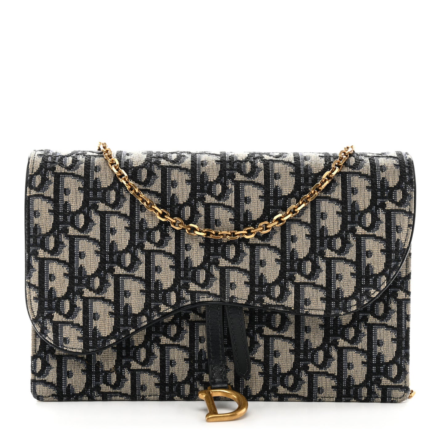 Oblique Saddle Chain Pouch Blue