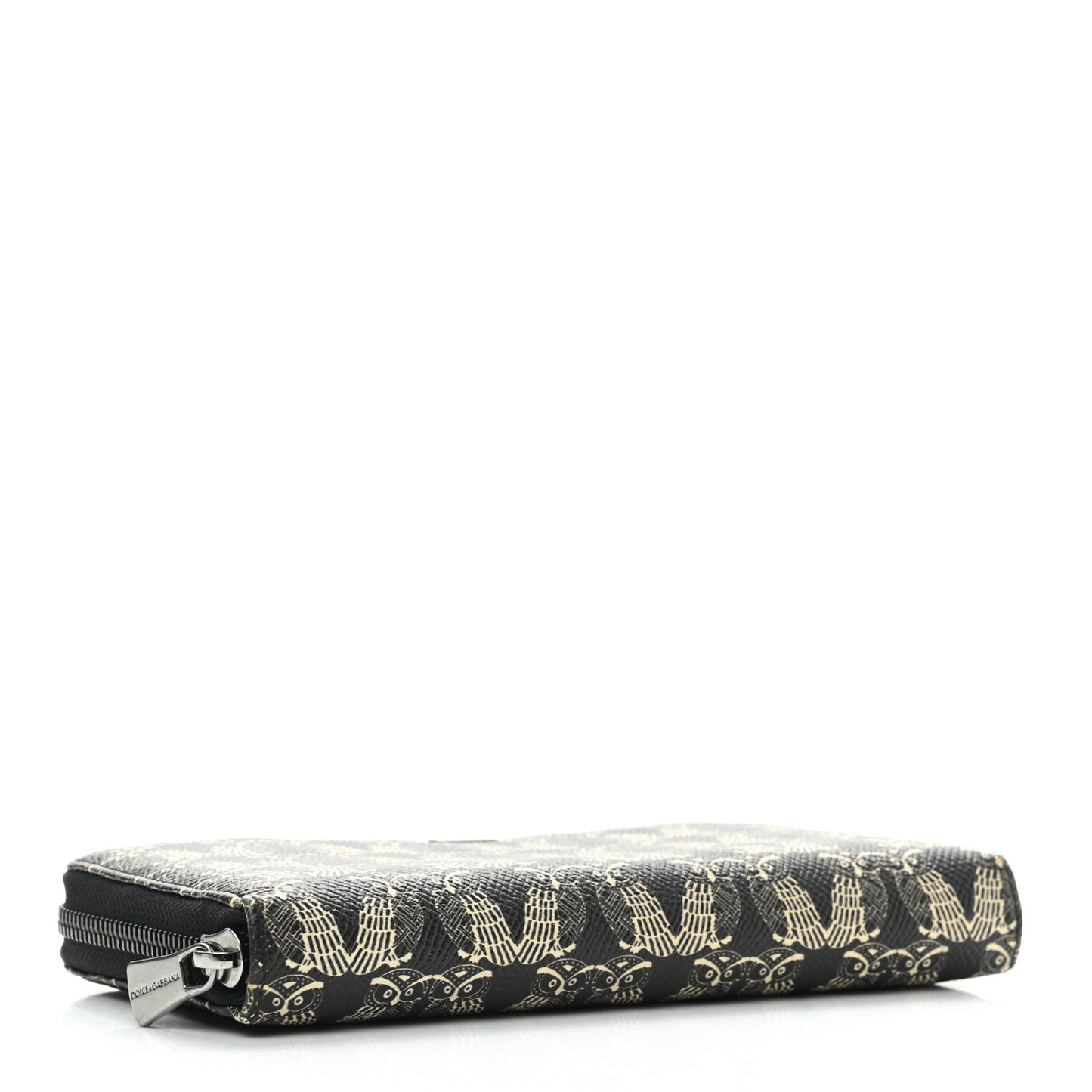 Dauphine Owl Print Zip Around Wallet Black