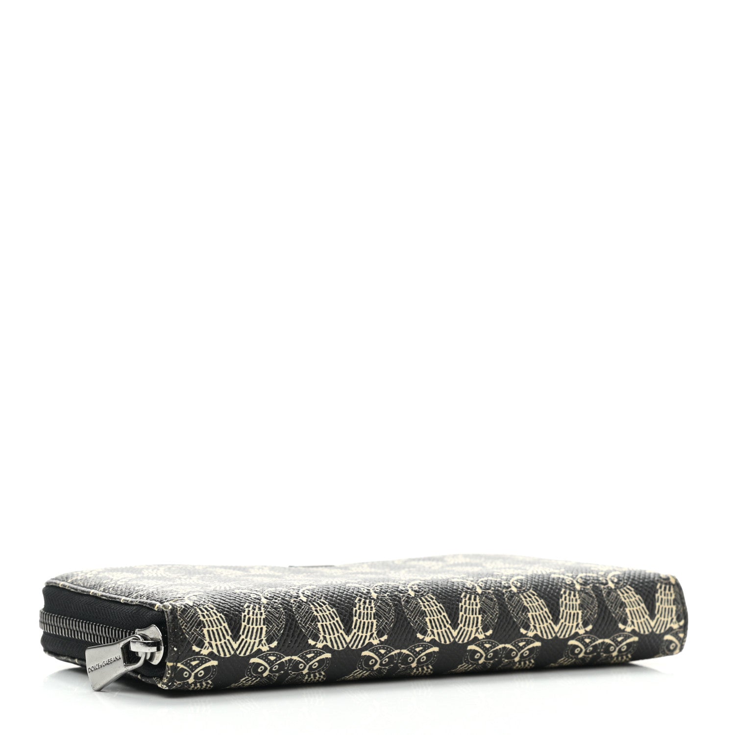 Dolce & Gabbana Dauphine Owl Print Zip Around Wallet Black 3 of 7