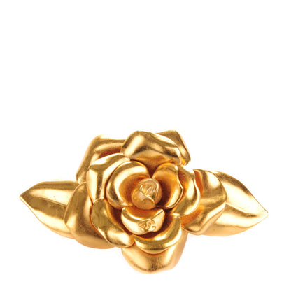 Chanel Camellia Flower Hair Barrette Gold 1 of 5
