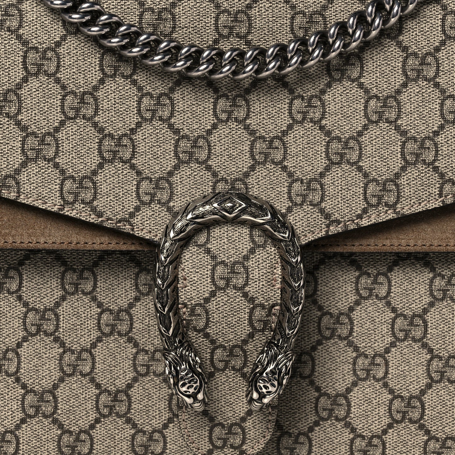 GG Supreme Monogram Medium Dionysus Shoulder Bag Taupe