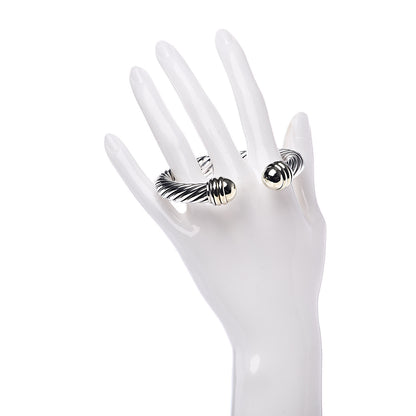 David Yurman Sterling Silver 14K Yellow Gold 10mm Cable Classics Bracelet 2 of 4