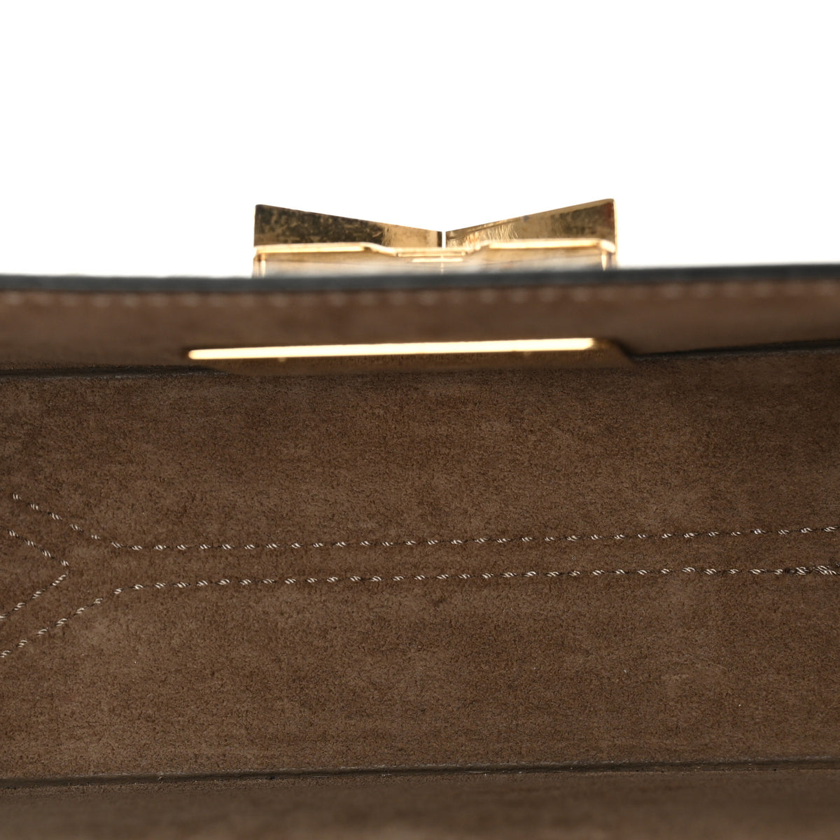 Calf Hair Mirror Embellished Lockett Petite Shoulder Bag White