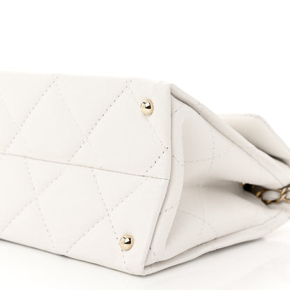 Chanel Caviar Quilted Mini Retro Twist Top Handle Flap White 10 of 10