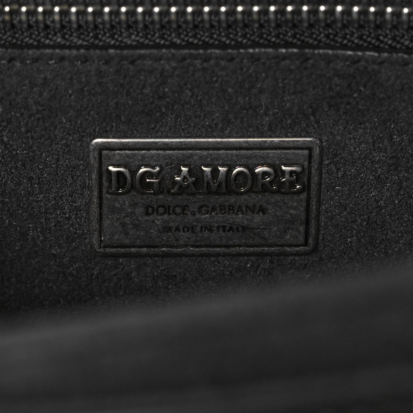Polished Calfskin Tweed DG Amore Envelope Bag Black