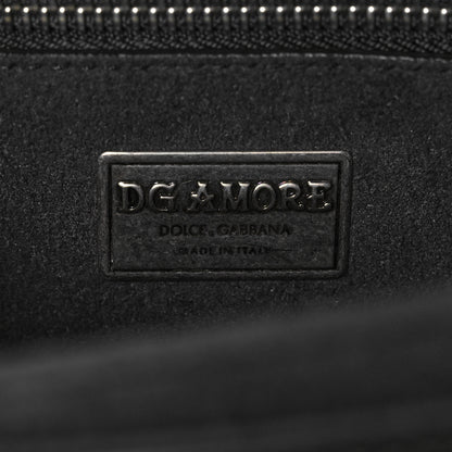 Dolce & Gabbana Polished Calfskin Tweed DG Amore Envelope Bag Black 5 of 16