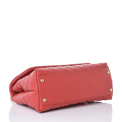 Chanel Caviar Quilted Small Coco Handle Flap Red 4 of 8