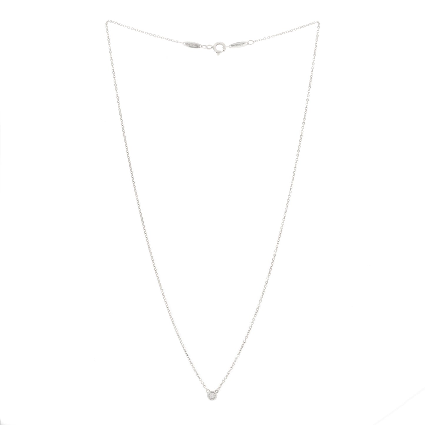 Sterling Silver Diamond .05ct Elsa Peretti Diamonds by the Yard Pendant Necklace