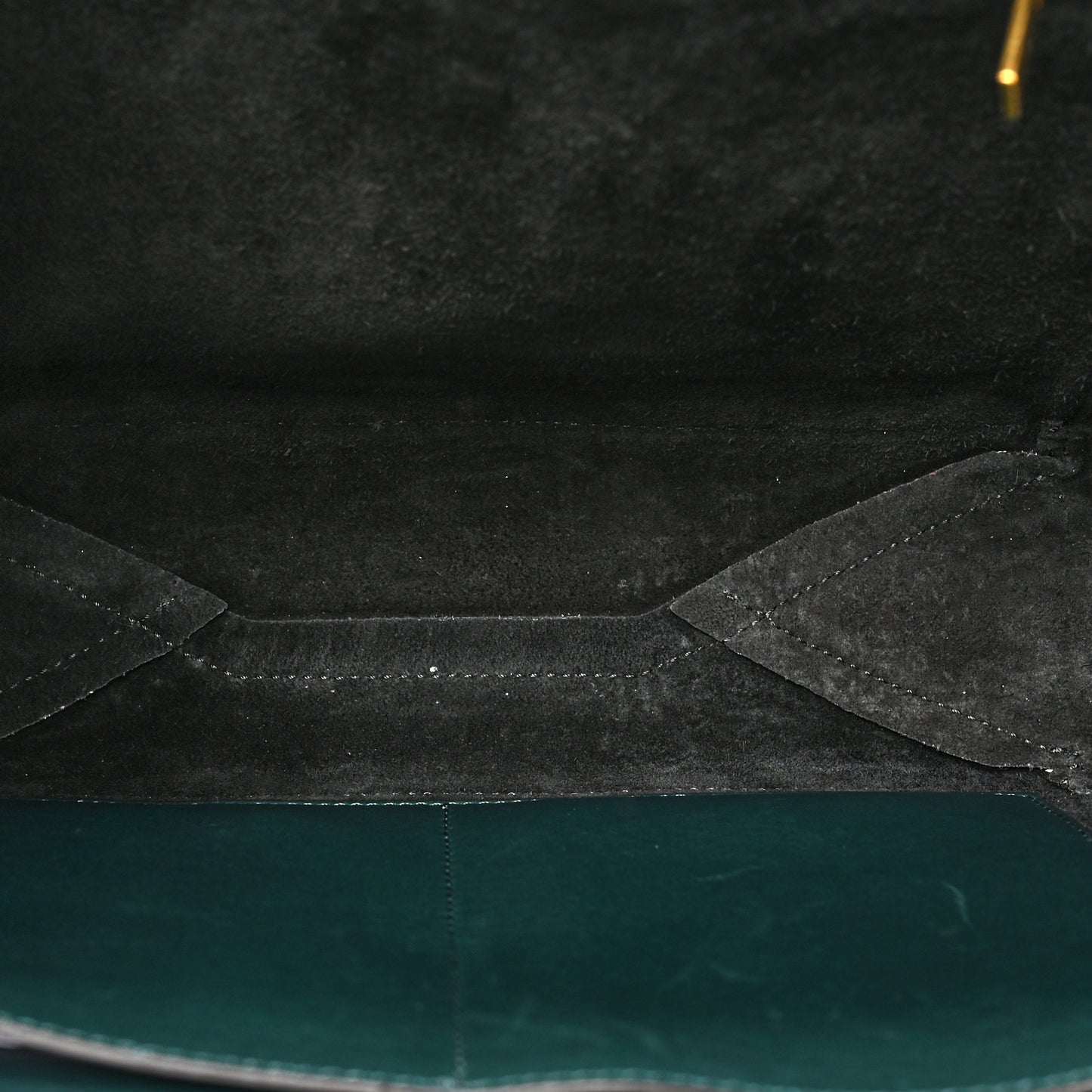Smooth Calfskin Tri-Fold Clutch on Chain Bottle Green