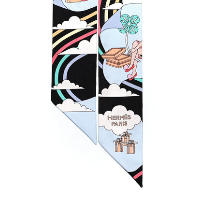 Hermes Silk Carres Volants Twilly Black Ciel Multicolor 2 of 4
