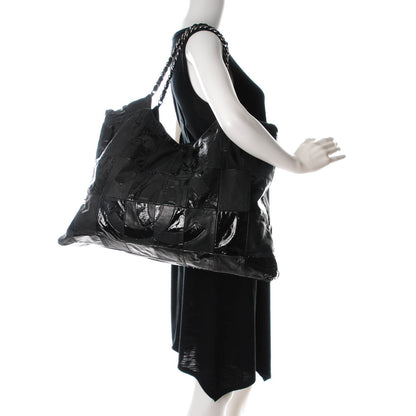 Chanel Patent Patchwork Large Brooklyn Tote Black 2 of 7