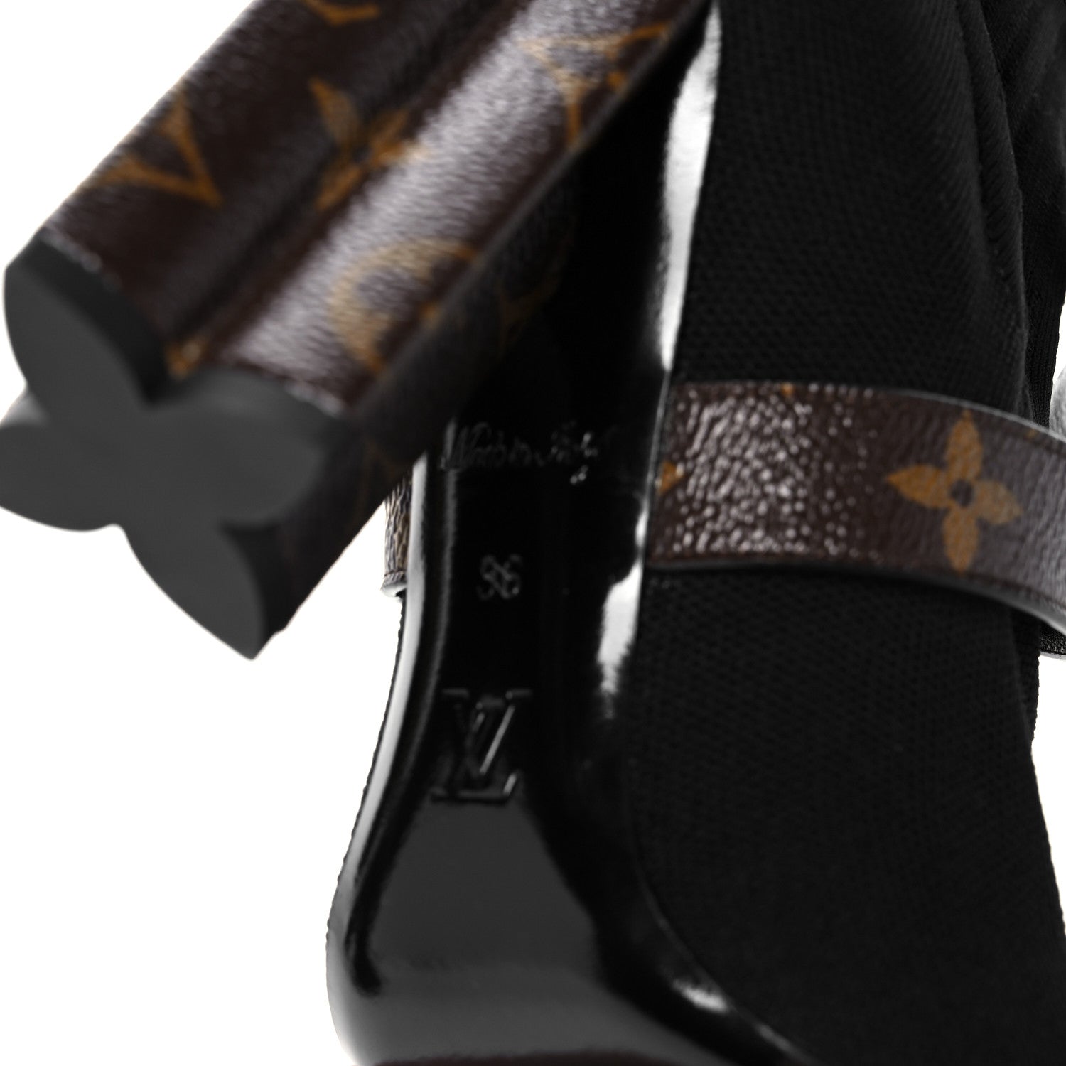 Louis Vuitton Monogram Stretch Fabric Silhouette Ankle Boots 36 Black 6 of 9