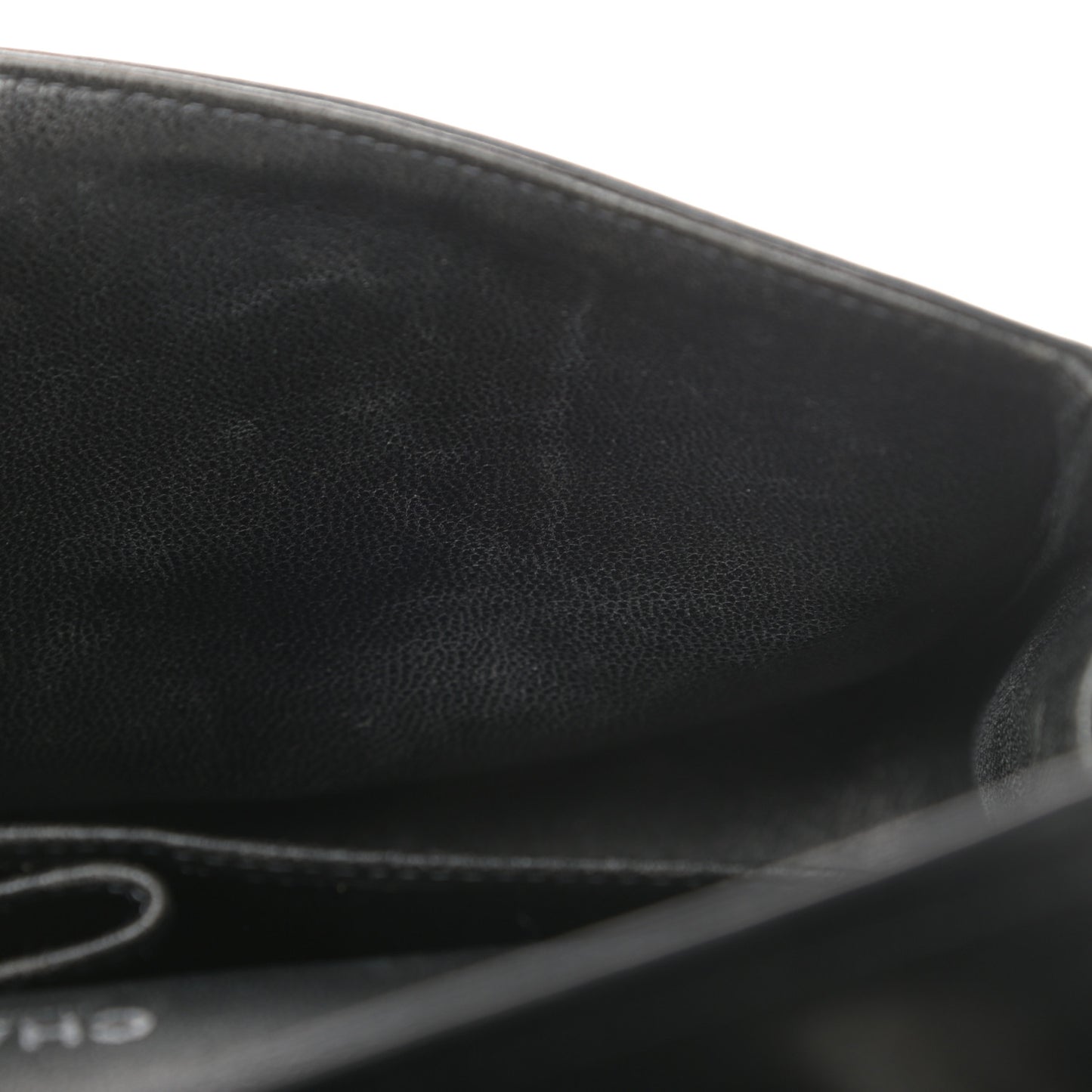 Patent Quilted Medium Double Flap Black