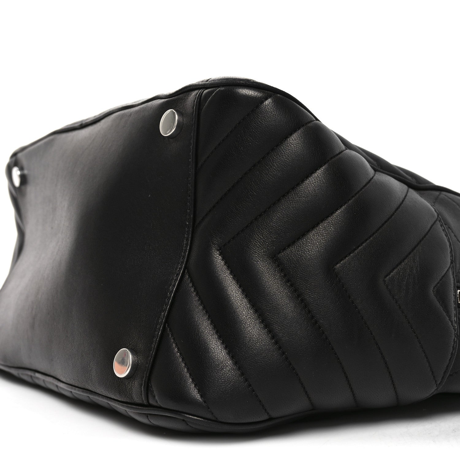 Saint Laurent Lambskin Mixed Matelasse Joan Bowling Bag Black 10 of 10