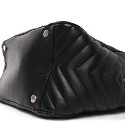 Saint Laurent Lambskin Mixed Matelasse Joan Bowling Bag Black 10 of 10