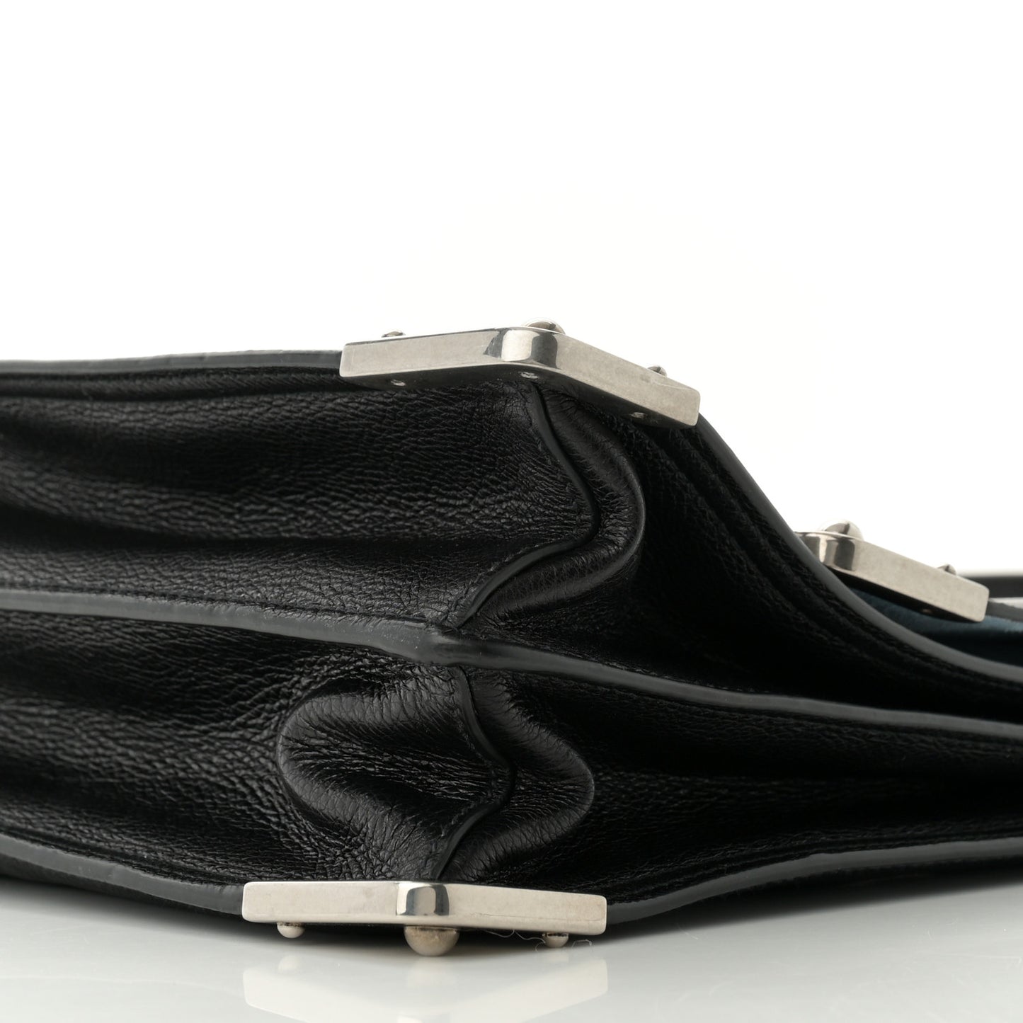 Glace Calfskin Large Soft Cahier Bag Black