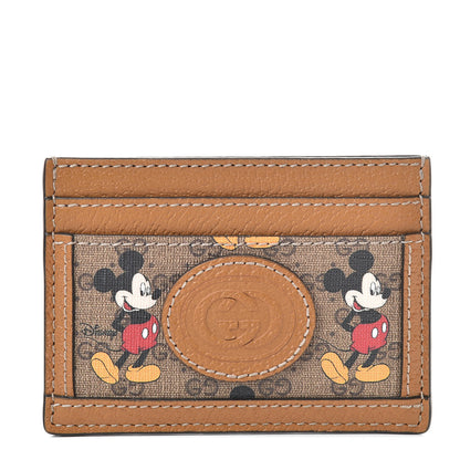 Gucci X DISNEY Mini Vintage GG Supreme Monogram Mickey Mouse Card Holder Beige Vintage Sun Oil 1 of 8