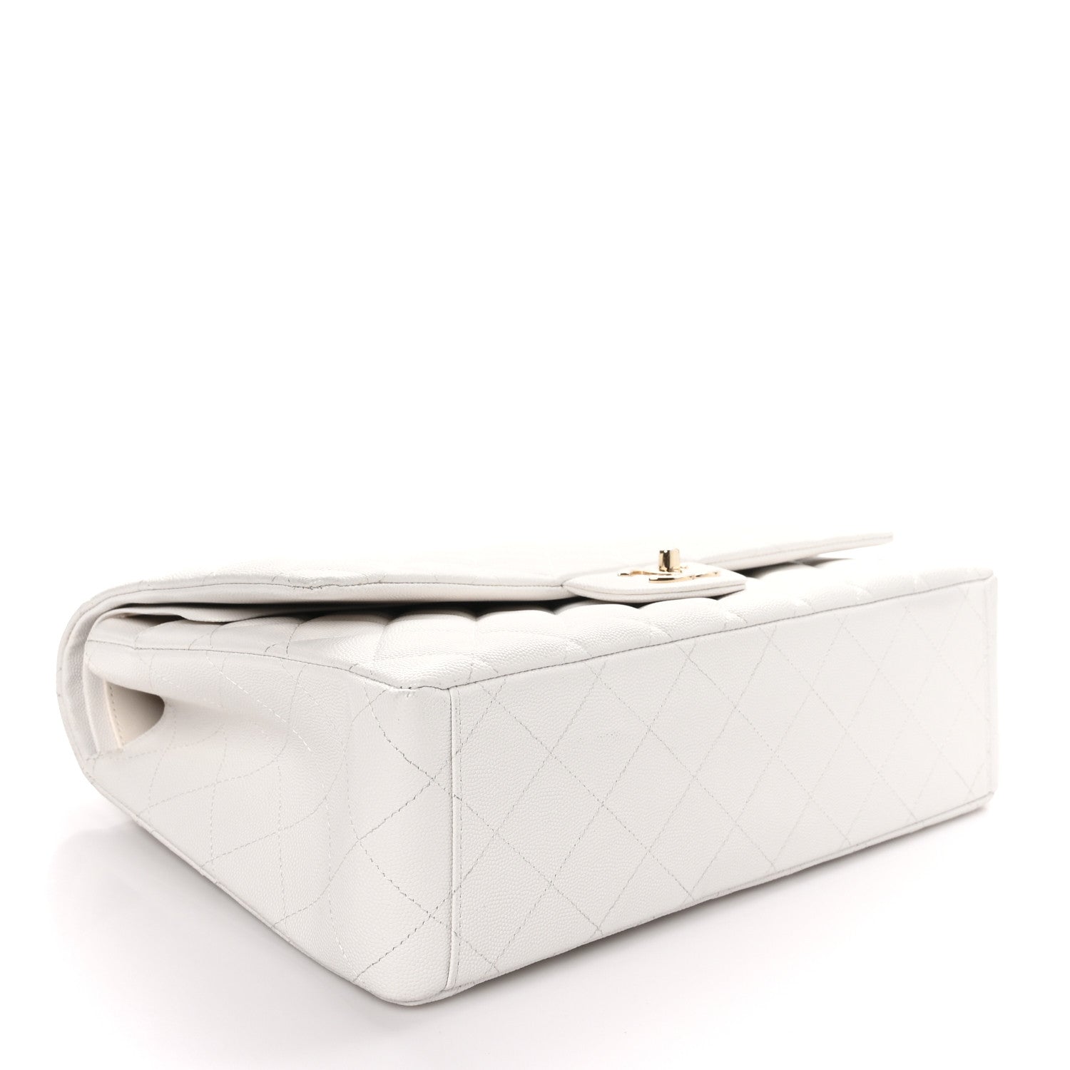Chanel Caviar Quilted Maxi Double Flap White 4 of 10