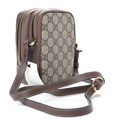 Gucci GG Supreme Monogram Web Mini Ophidia Double Zip Crossbody Bag Beige New Acero 2 of 10
