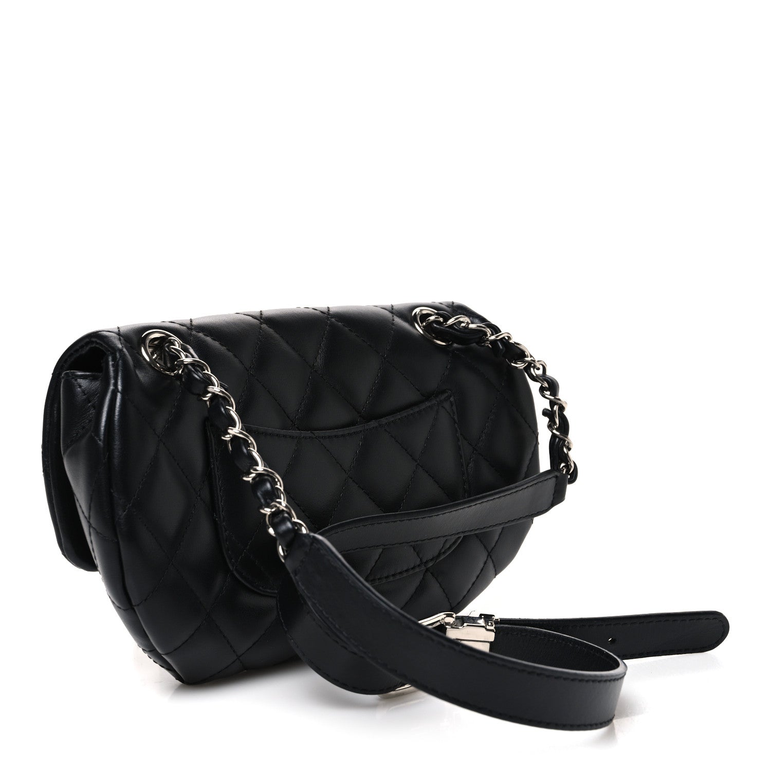 Chanel Calfskin Quilted CC Uniform Flap Belt Bag Black 2 of 11