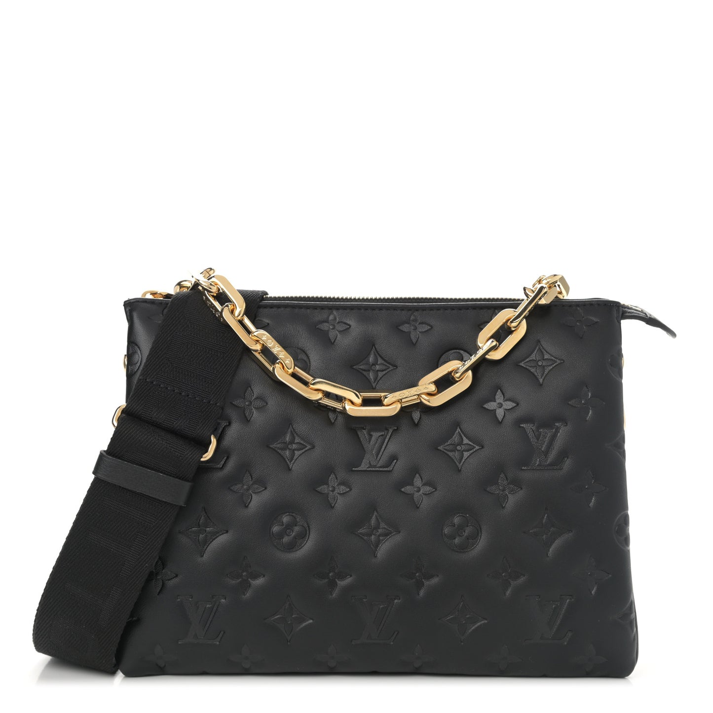 Lambskin Embossed Monogram Coussin PM Black