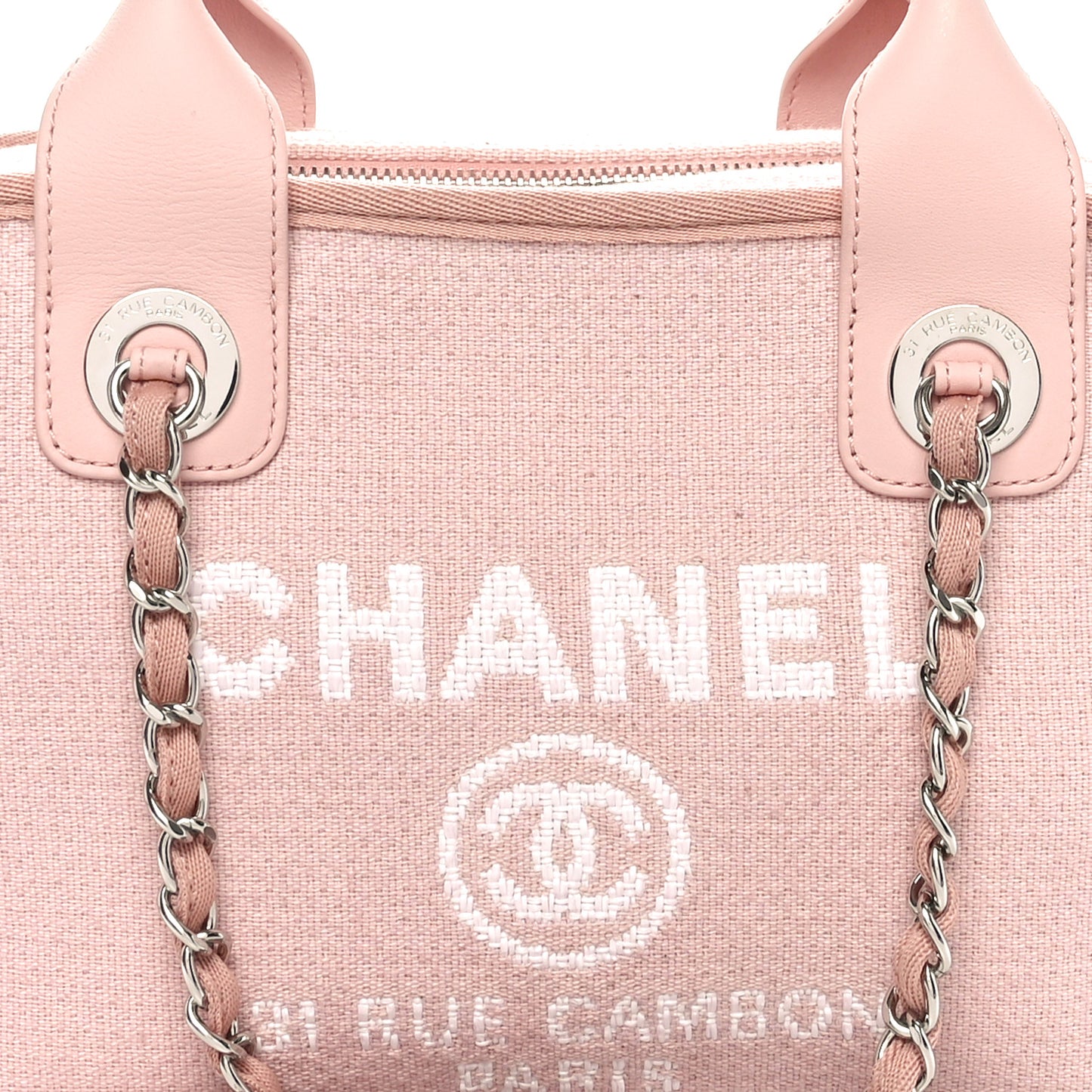 Canvas Deauville Small Bowling Bag Light Pink