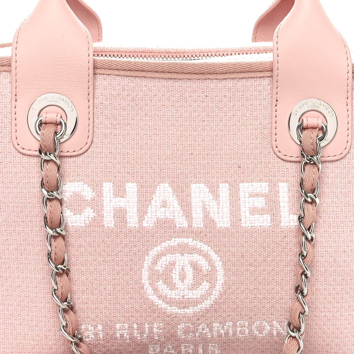 Chanel Canvas Deauville Small Bowling Bag Light Pink Light Pink 8 of 11
