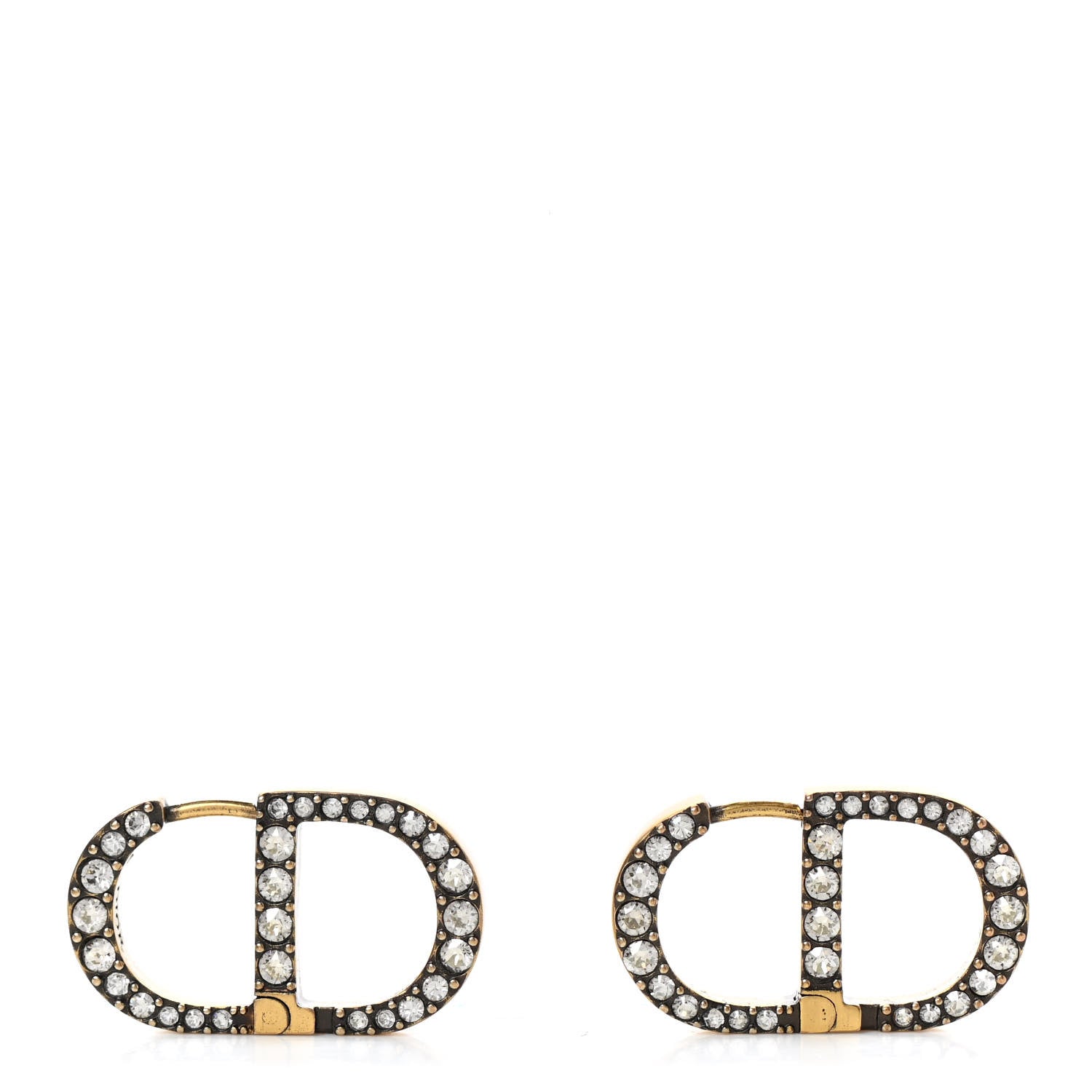 Christian Dior Crystal 30 Montaigne Earrings Gold 1 of 5