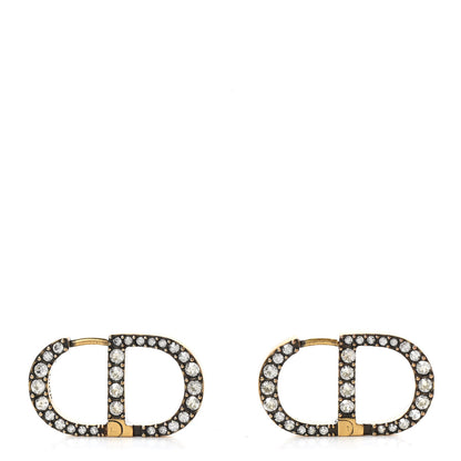 Christian Dior Crystal 30 Montaigne Earrings Gold 1 of 5
