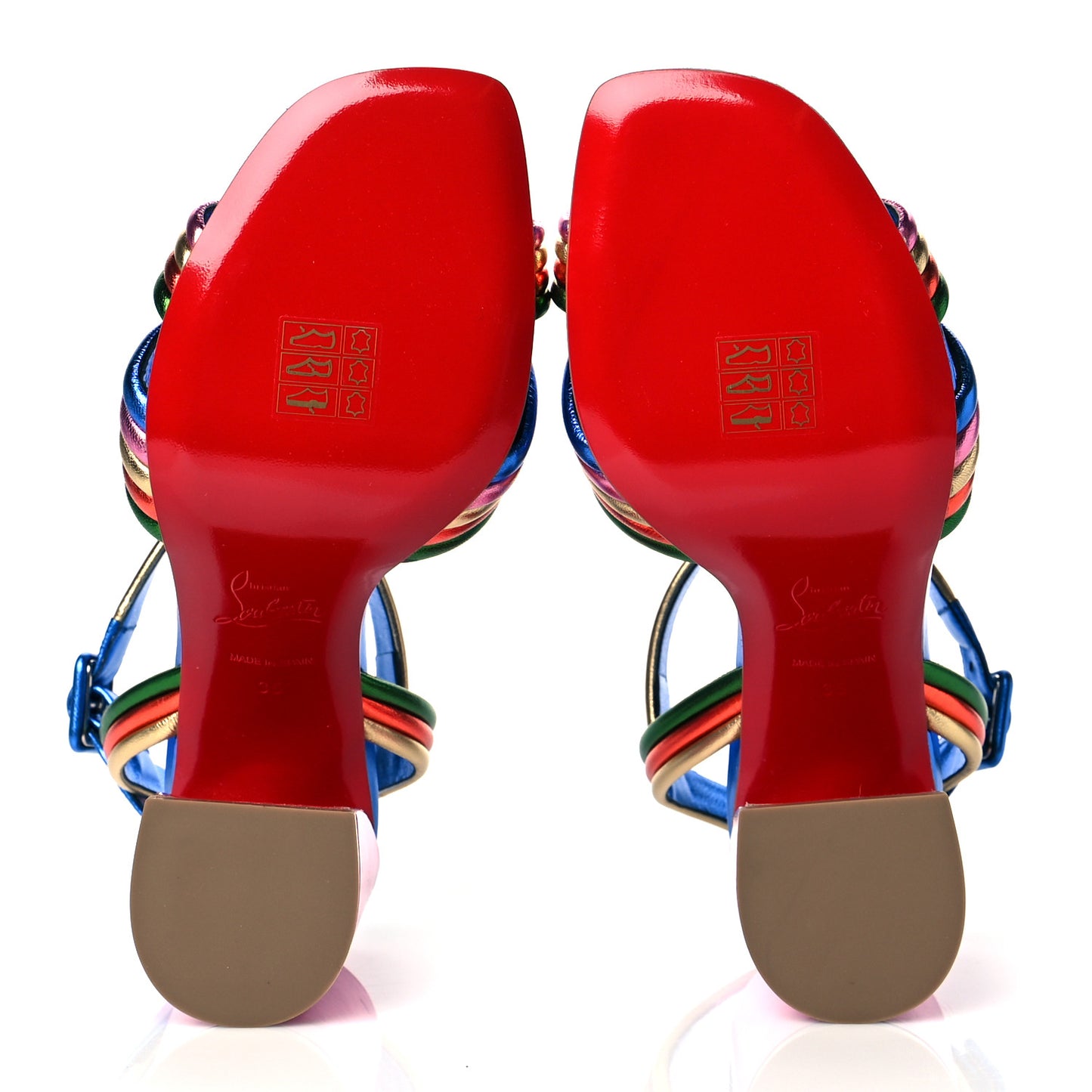 Metallic Calfskin Manola Sandals 35 Multicolor