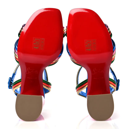 Christian Louboutin Metallic Calfskin Manola Sandals 35 Multicolor 6 of 9