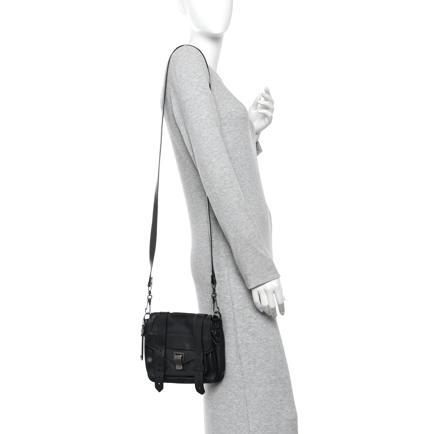 Proenza Schouler Lambskin PS1 Pouch Messenger Black 1906051