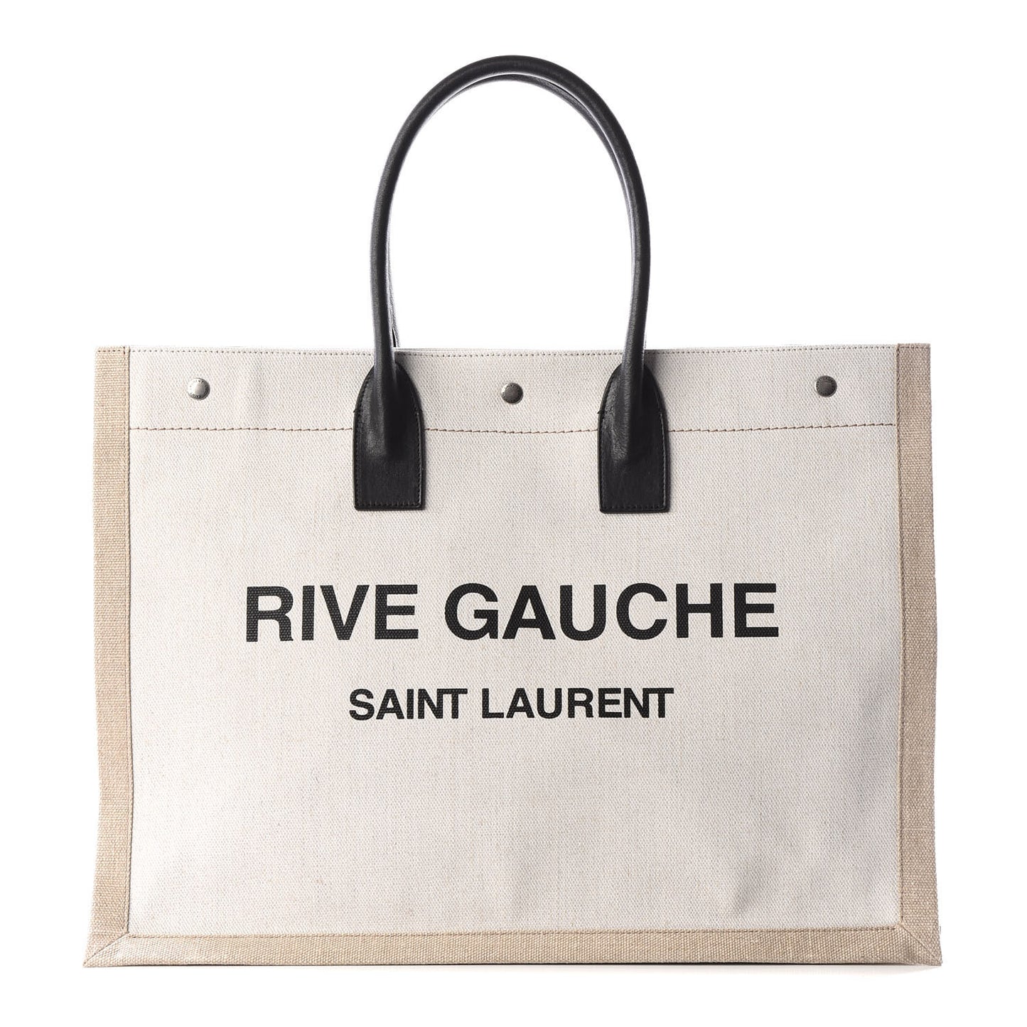 Linen Calfskin Rive Gauche Tote Optic White