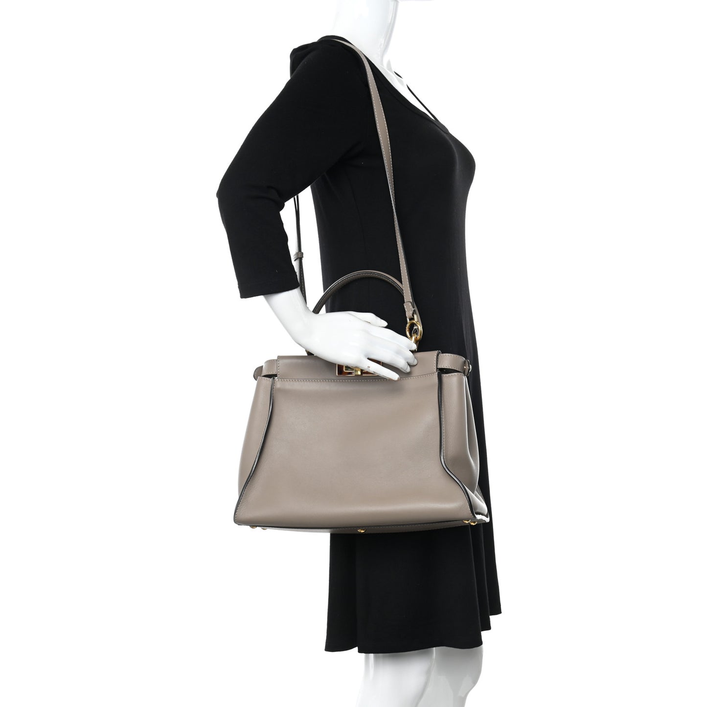 Vitello Seta Plexiglass Tortoise Medium Peekaboo Iconic Satchel Tortora