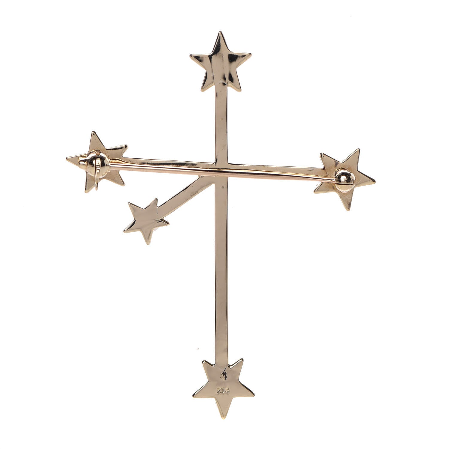 Mikimoto 14K Yellow Gold Akoya Pearl Southern Cross Brooch 3 of 4