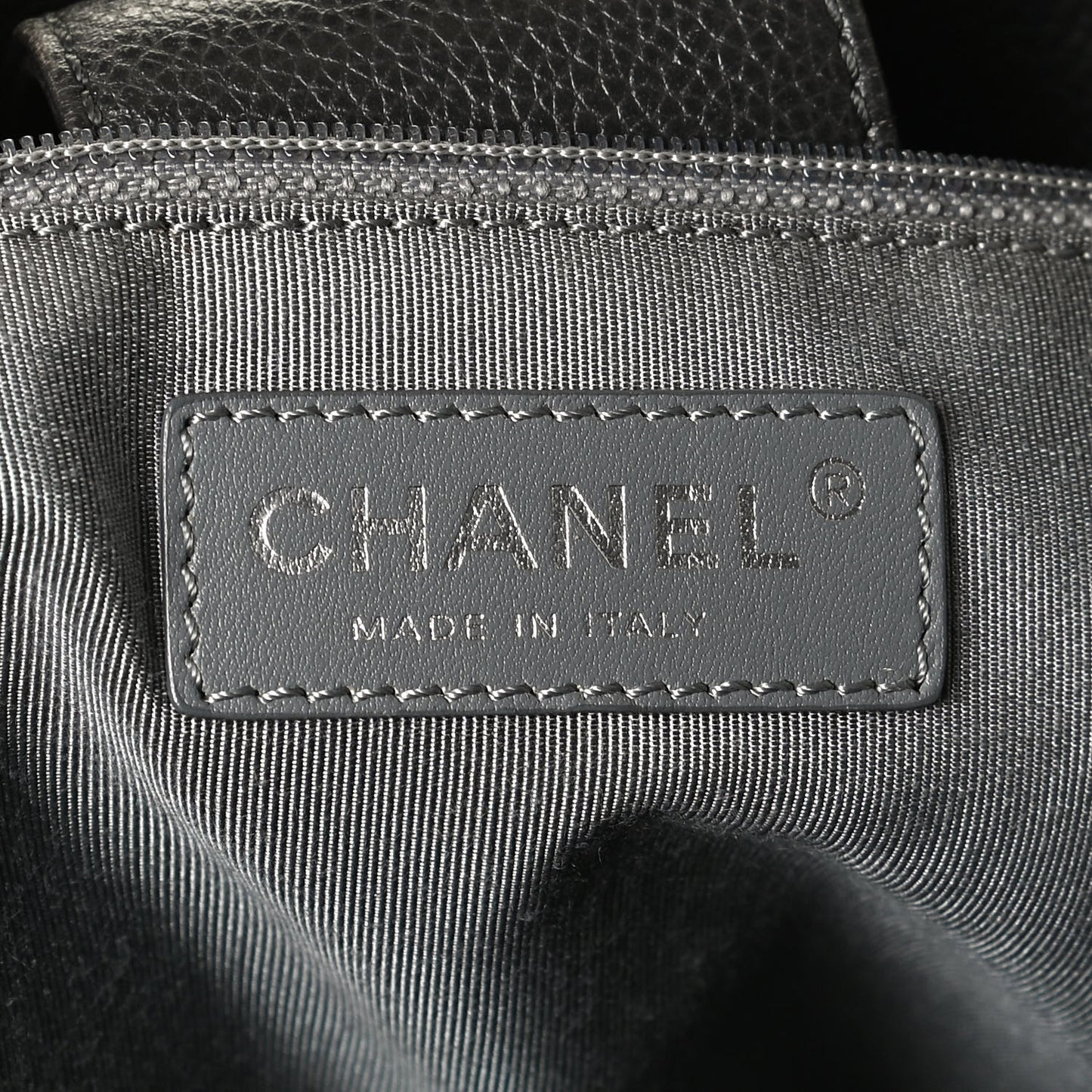 Calfskin Tall Cerf Tote Dark Grey