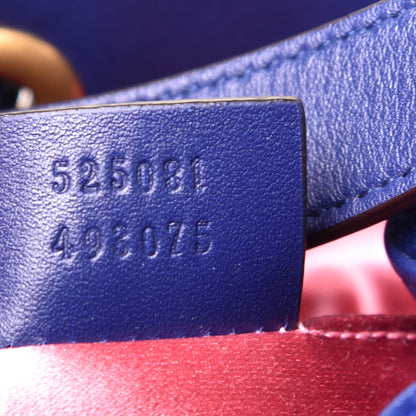 Gucci Velvet Matelasse GG Marmont Bucket Bag Cobalt Blue 7 of 16