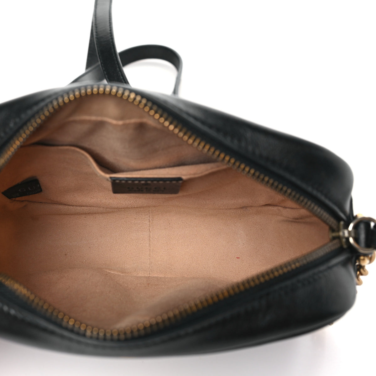 Gucci Calfskin Matelasse Mini GG Marmont Chain Shoulder Bag Black 5 of 9