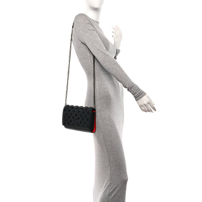 Christian Louboutin Calfskin Spikes Loubinthesky Paloma Clutch Black 2 of 10
