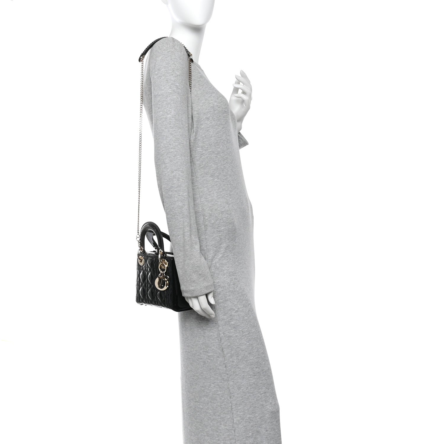Christian Dior Patent Cannage Mini Lady Dior Black 2 of 11