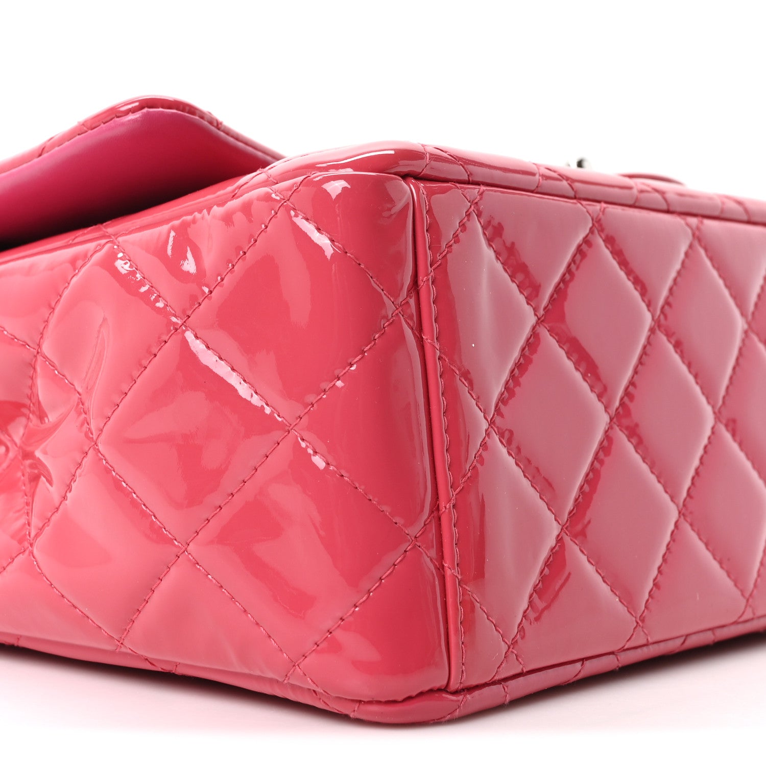 Chanel Patent Maxi Quilted Double Flap Dark Pink 9 of 11