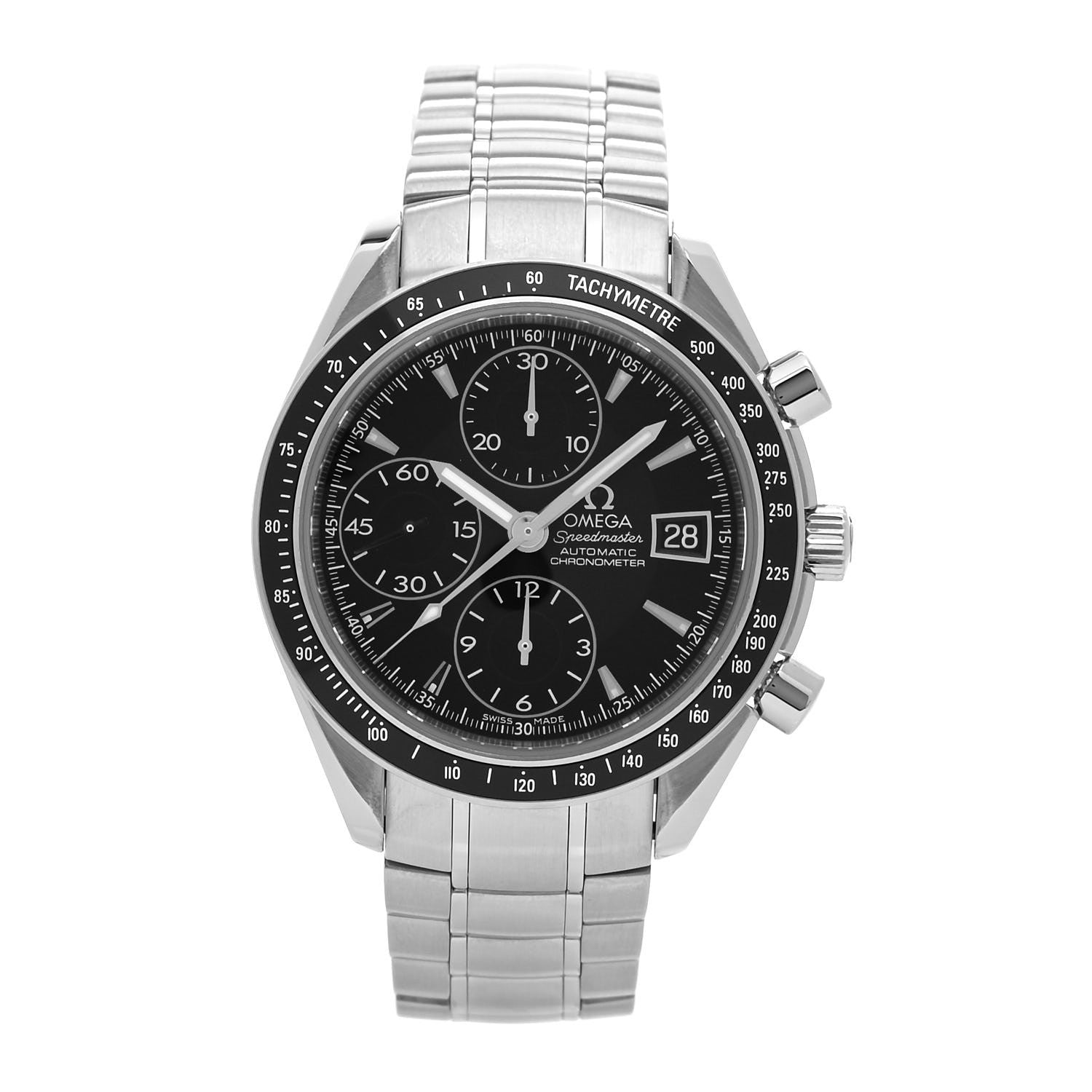 Omega Stainless Steel 40mm Speedmaster Date Automatic Watch Black 3210.50 1 of 5