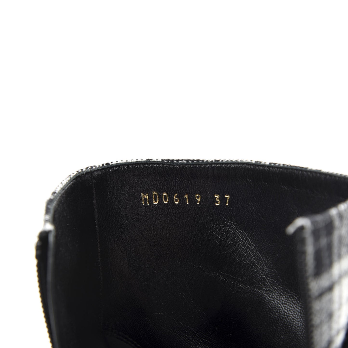 Canvas Tartan Gang Ankle Boots 37 Black