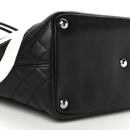 Chanel Calfskin Quilted Large Cambon Tote Black White 9 of 14