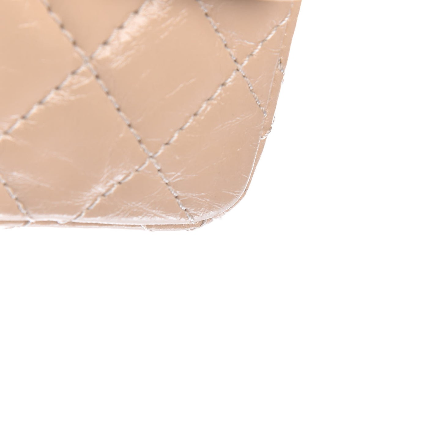 Patent Distressed Calfskin Quilted 2.55 Reissue 225 Flap Beige