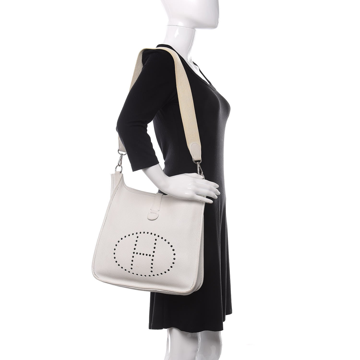 Hermes Taurillon Clemence Evelyne GM White 2 of 15