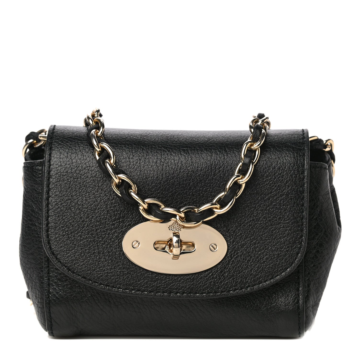 Mulberry Glossy Goatskin Mini Lily Flap Black 1 of 10