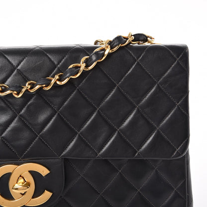 Chanel Lambskin Quilted XL Jumbo Single Flap Black 13 of 15